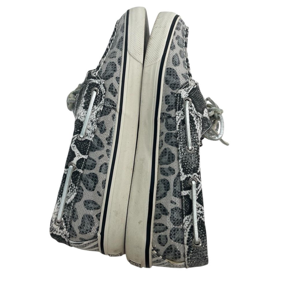 Sperry Top Sider Bahama Cheetah Zebra Print Sequin Womens Boat Shoes Size 9.5 M - Picture 7 of 8